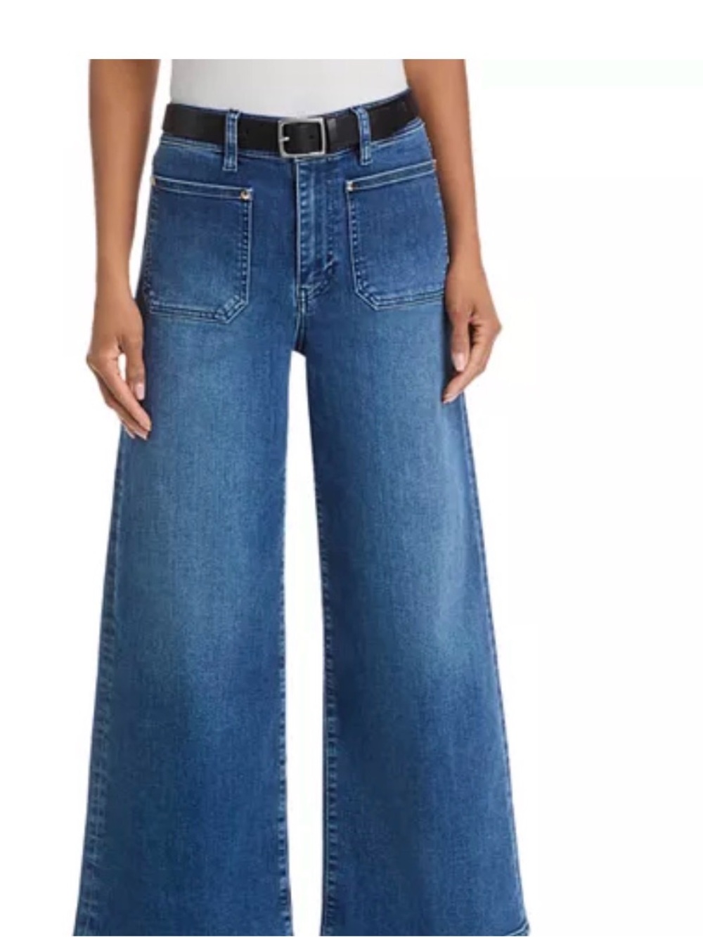 Old Navy Extra High Rise Wide Leg Jeans Womens 8 Raw Hem